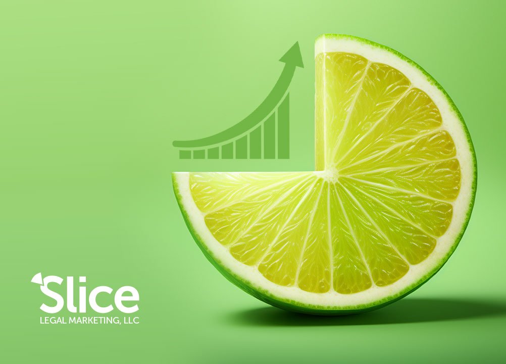 a lime slice like a pie chart symbolizing content-driven marketing at Slice Legal Marketing